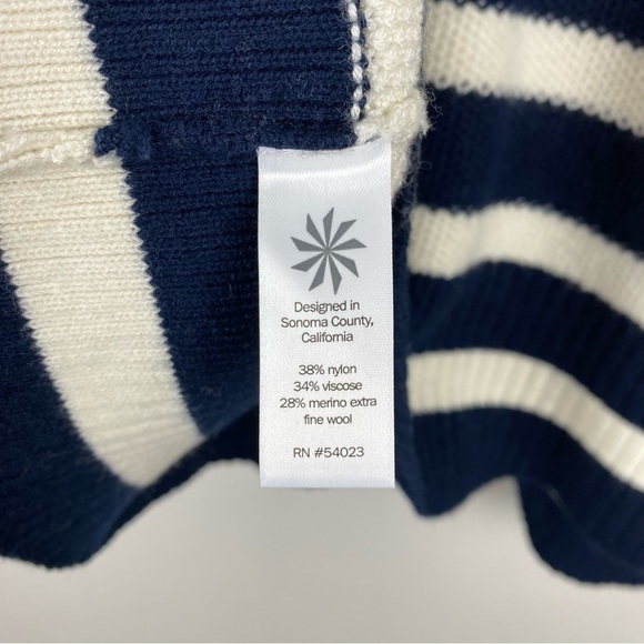 Athleta Stripe Oversized Annydo Side Slit Sweater Navy White Size XS NWT - Picture 8 of 8